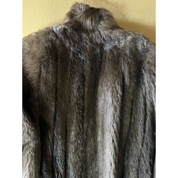 Mobwife Vintage 90s Alaskan Beaver long hair Fur Coat - Picture 6 of 7